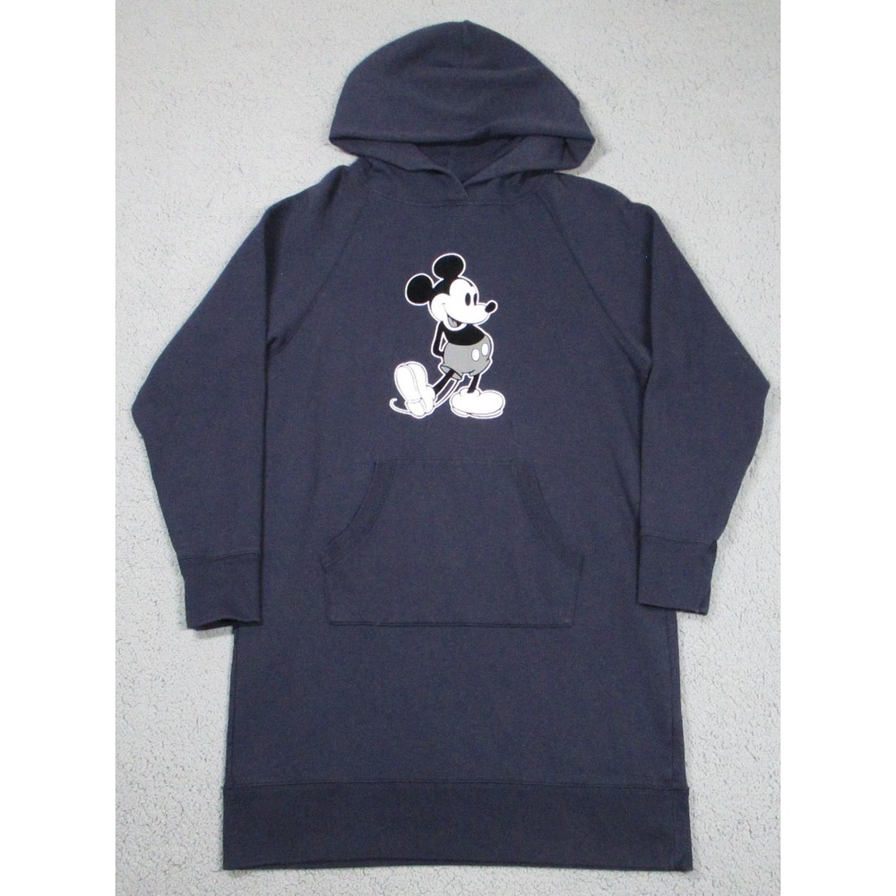 Uniqlo Disney Mickey‎ Mouse Stands Sweater Dress Womens Medium Blue Hoodie